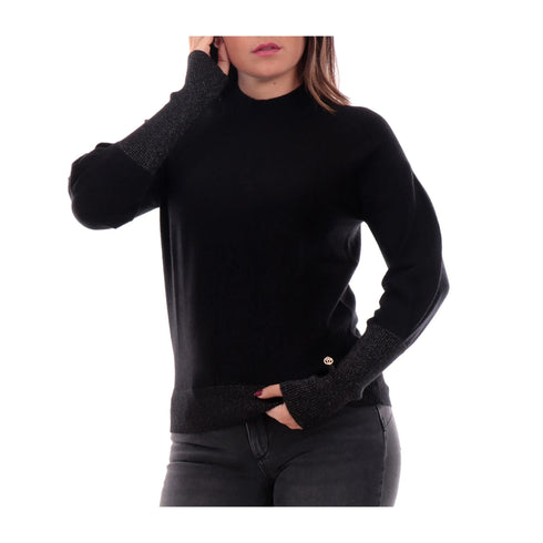 Yes Zee Pullover Borsa Donna in lurex mezzo collo Nero A24 - YESZEEM055BG00 - 0801 - XS - Francavilla Moda